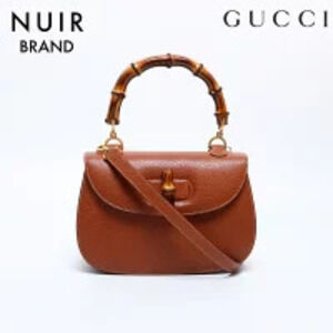 Gucci Bamboo Leather Handbag Brown